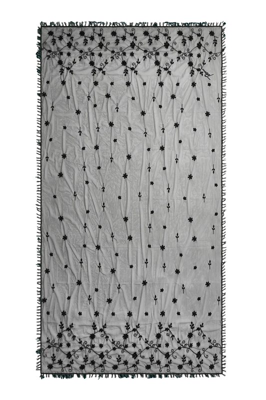 Schal Floral Tulle Shawl in Black