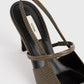 Pumps Lizard Embossed in Dark Olive