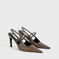 Pumps Lizard Embossed in Dark Olive