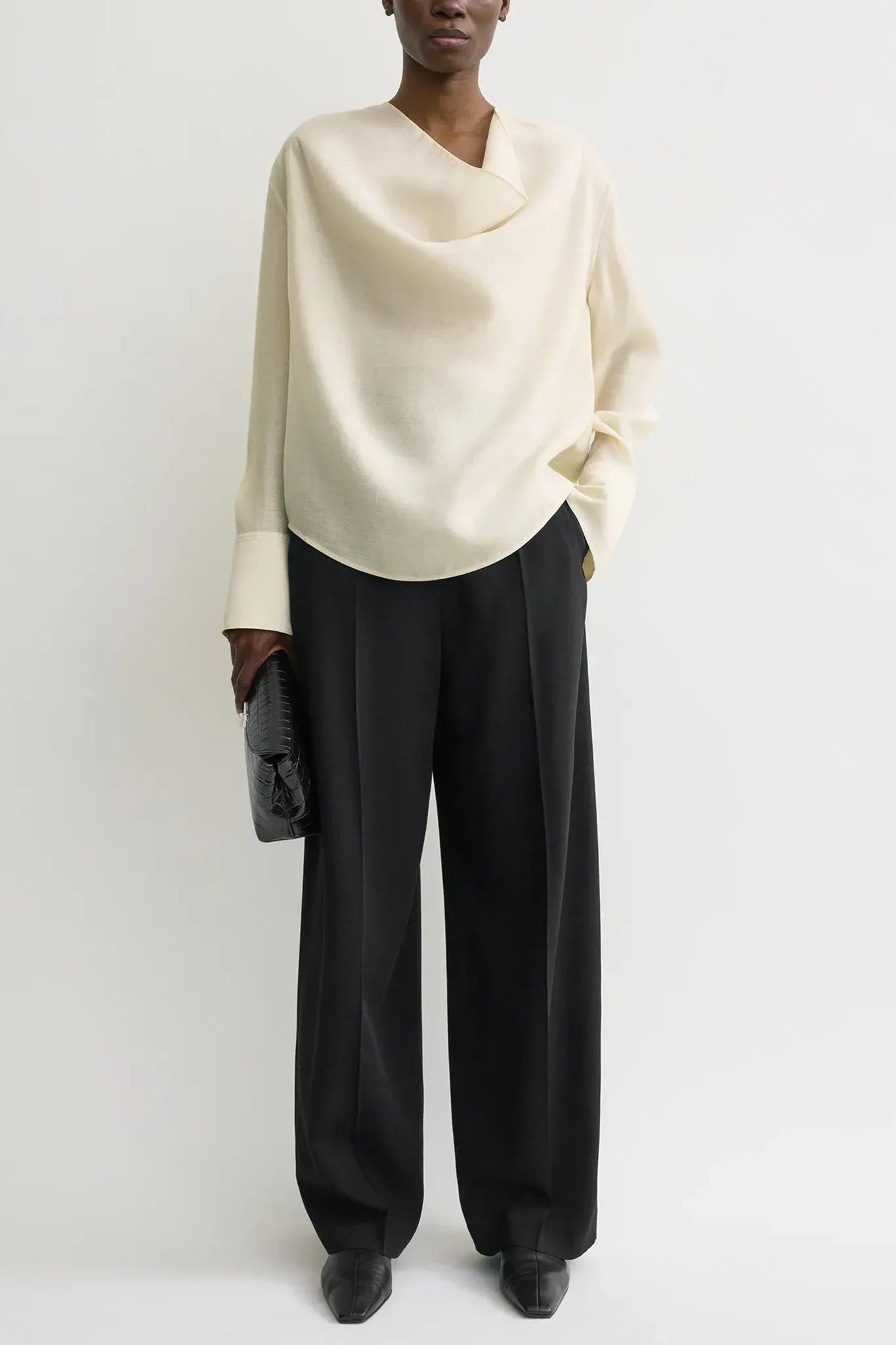 Bluse Cowl in Ecru