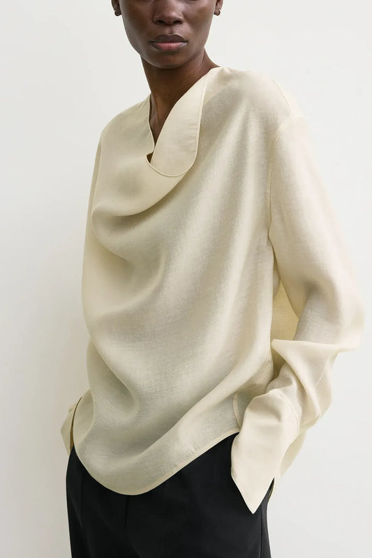 Bluse Cowl in Ecru