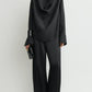 Bluse Cowl in Black