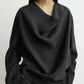 Bluse Cowl in Black