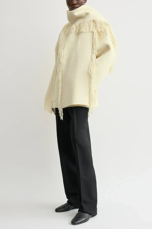 Jacke Fringed Scarf in Winter White