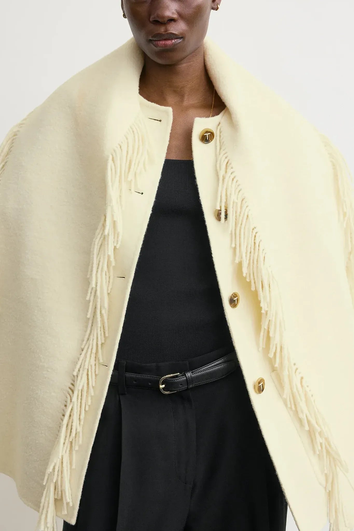 Jacke Fringed Scarf in Winter White