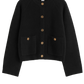 Cardigan Hammered Button in Black