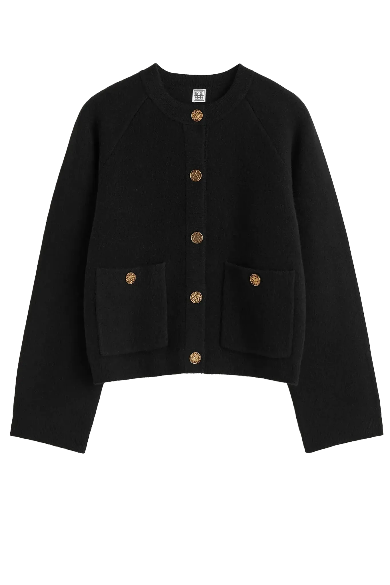 Cardigan Hammered Button in Black