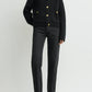 Cardigan Hammered Button in Black