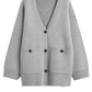 Cardigan Longline in Pale Grey Melange