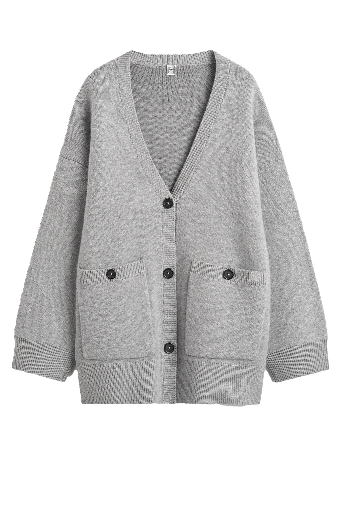 Cardigan Longline in Pale Grey Melange