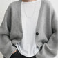 Cardigan Longline in Pale Grey Melange