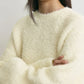 Pullover Boxy Bouclé Knit in Milk