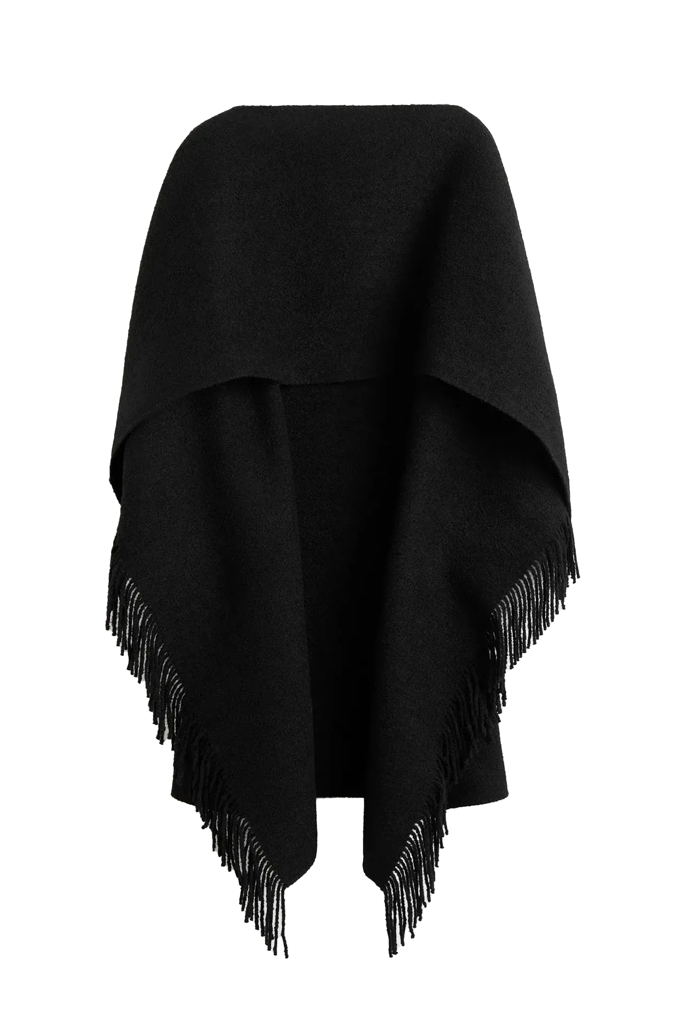 Poncho Fringe in Black