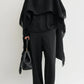 Poncho Fringe in Black