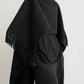 Poncho Fringe in Black