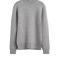 Pullover High-Neck Double Knit in Pale Grey Melange