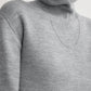 Pullover High-Neck Double Knit in Pale Grey Melange