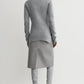 Pullover High-Neck Double Knit in Pale Grey Melange