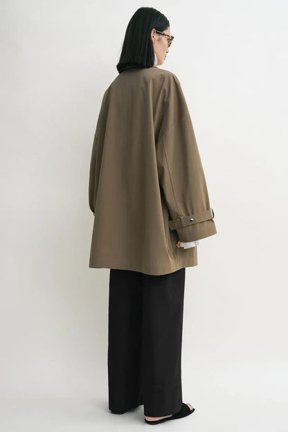 Mantel Oversized Trench Jacket in Hazel