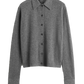 Cashmere Cardigan Raglan-Sleeve in Dark Grey Melange