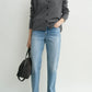 Cashmere Cardigan Raglan-Sleeve in Dark Grey Melange