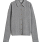 Cashmere Cardigan Raglan-Sleeve in Grey Melange