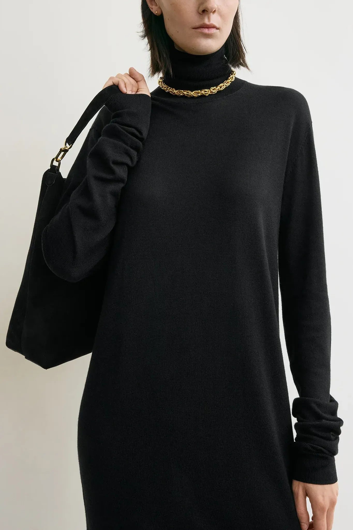 Strickkleid Turtleneck in Black
