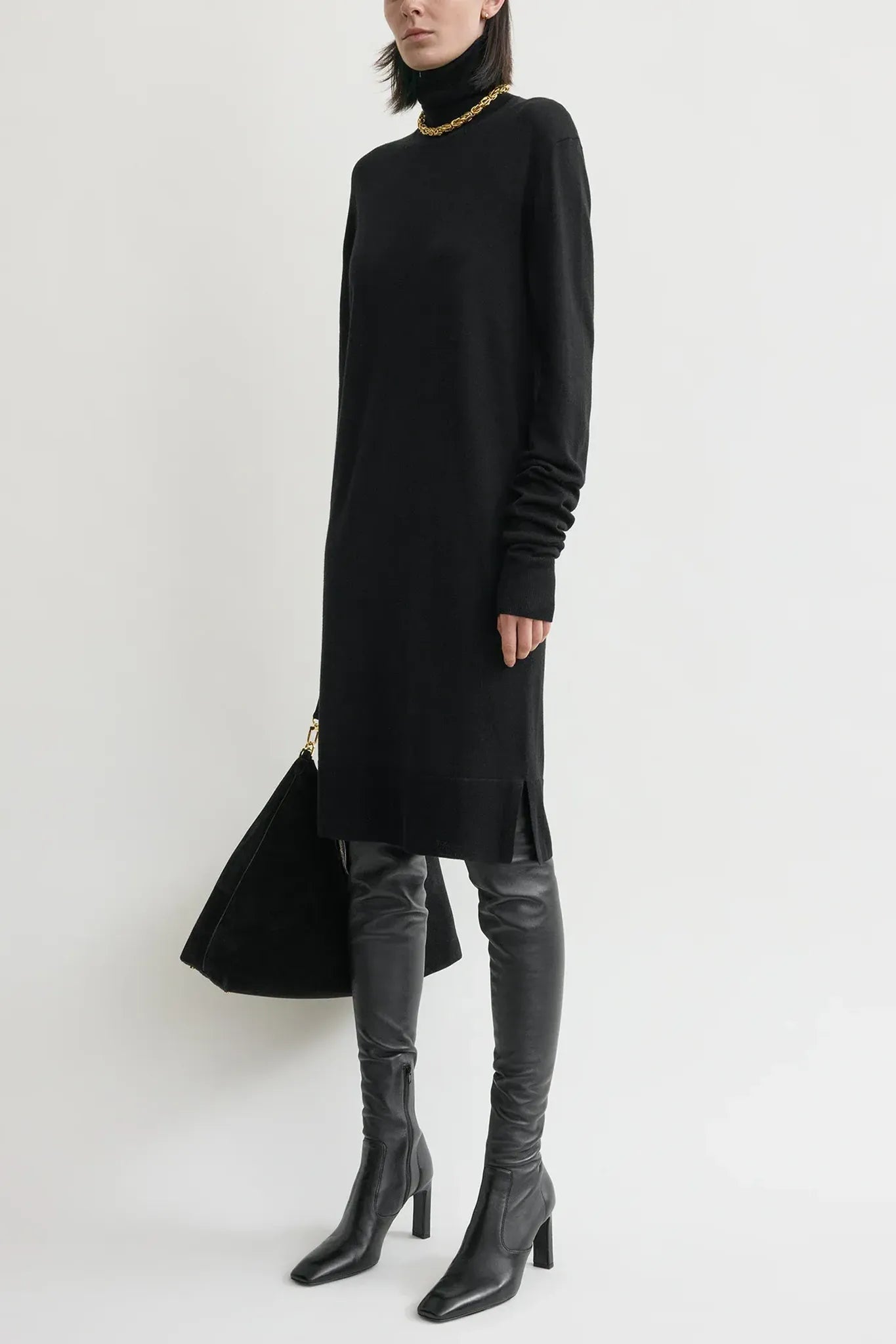 Strickkleid Turtleneck in Black