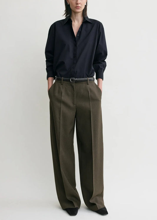 Hose Wide Tailored in Forest