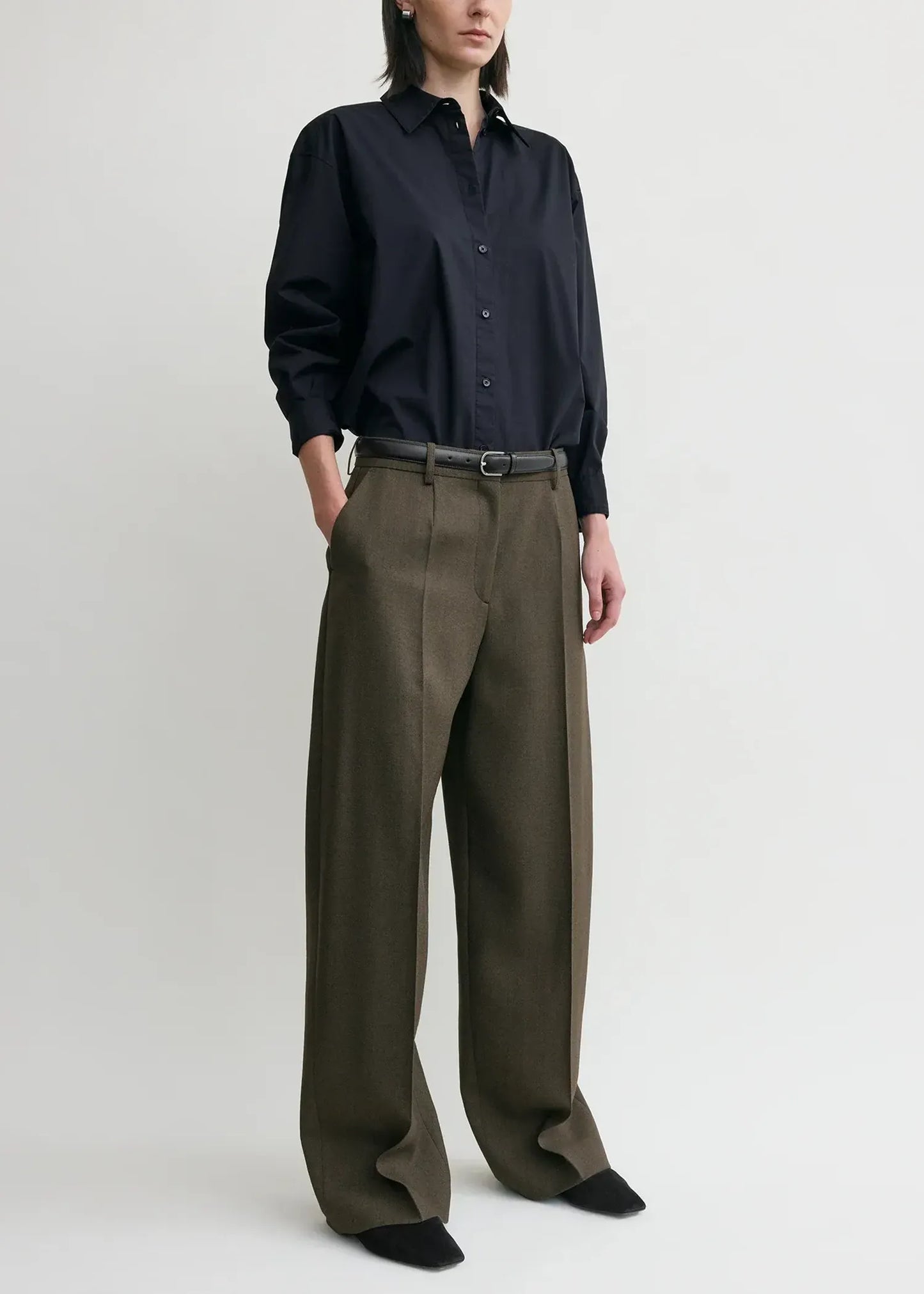 Hose Wide Tailored in Forest