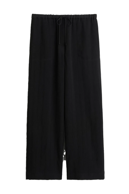 Hose Woven Stripe Drawstring in Black
