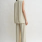 Top Woven Stripe in Ecru