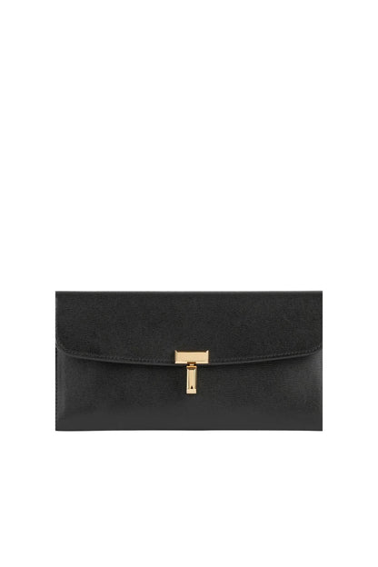 Portemonnaie T-Lock Leather in Black