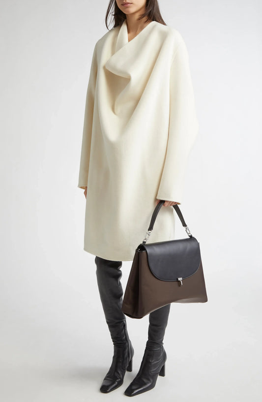 Kleid Cowl Doublé in Winter White