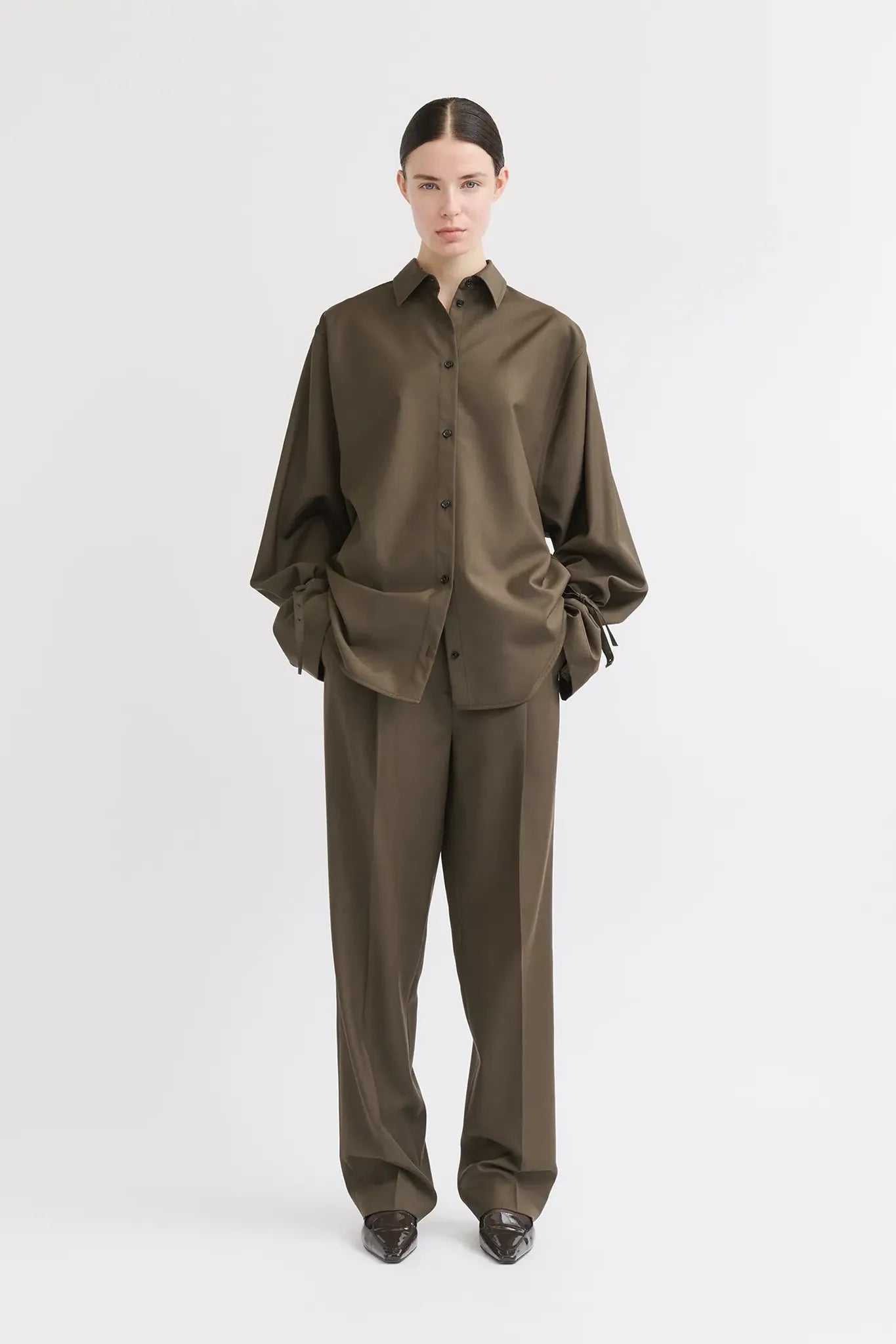 Bluse Tie-cuff  in Pepper