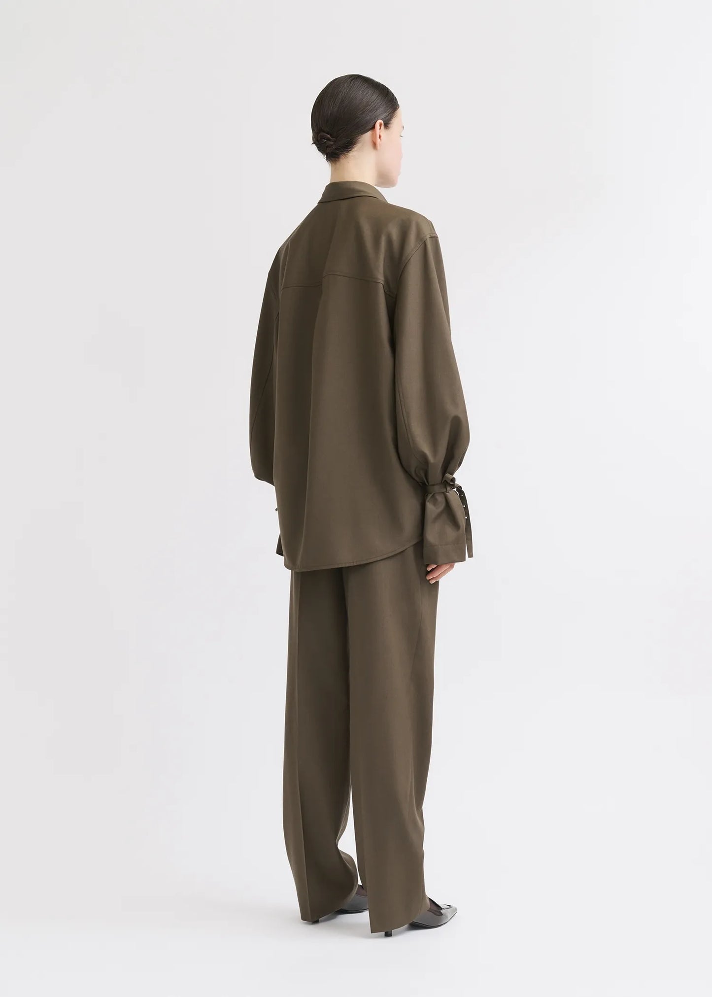 Bluse Tie-cuff  in Pepper