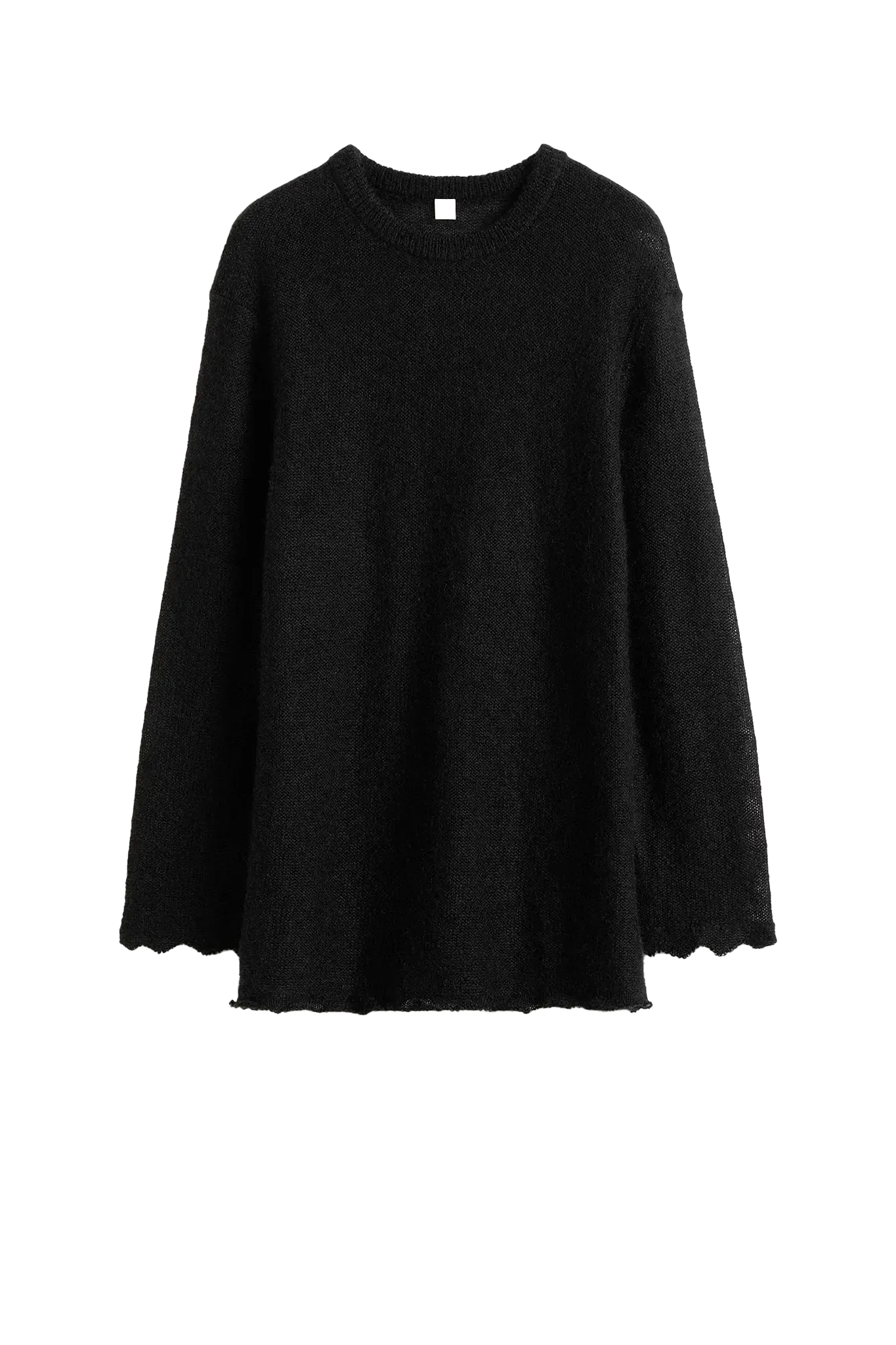 Pullover Long Open Weave in Black