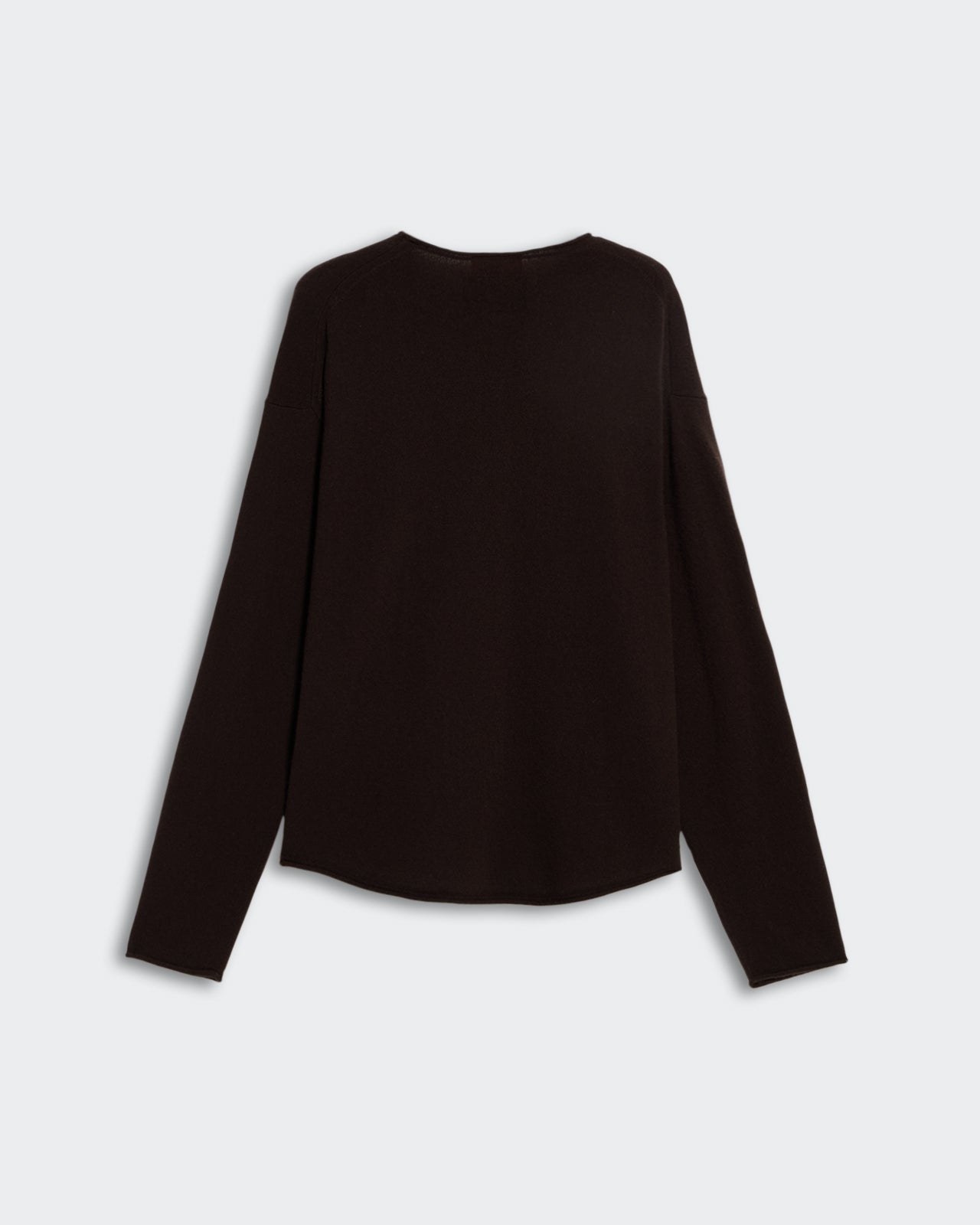 Cashmere Sweater Oversized Crew in Chocolate