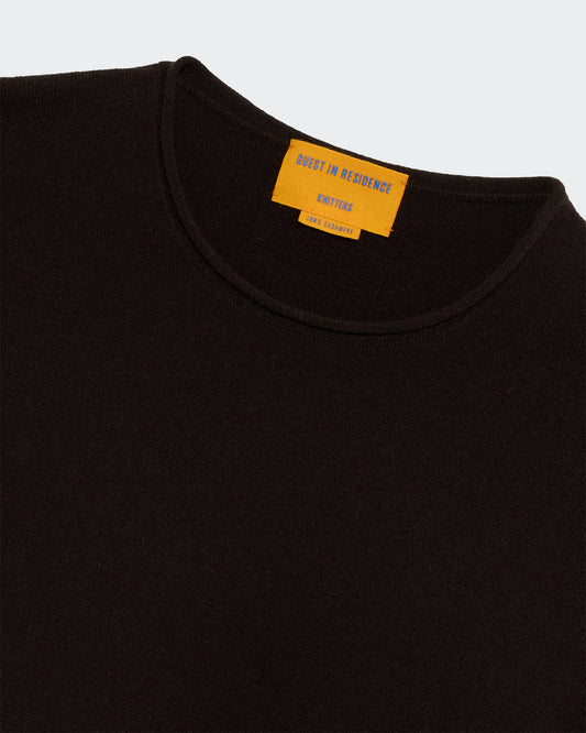 Cashmere Sweater Oversized Crew in Chocolate