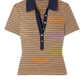 Top Kearney with Contrast Piping in Brown Multi