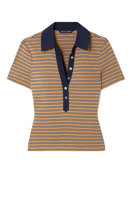 Top Kearney with Contrast Piping in Brown Multi