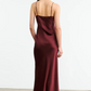 Kleid Cami Silk Gown in Claret