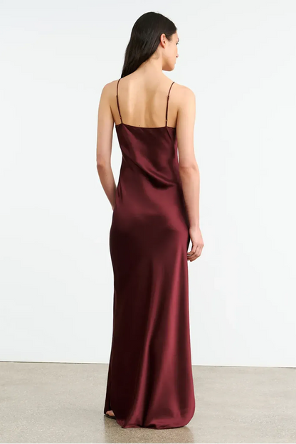 Kleid Cami Silk Gown in Claret