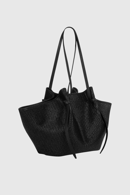 Tasche Large Mochi woven Raffia in Black