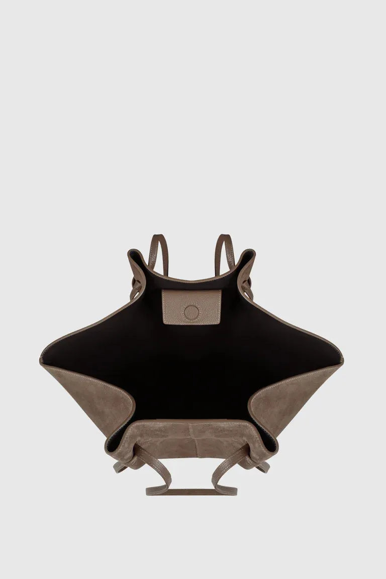 Tasche Large Mochi Suede in Taupe