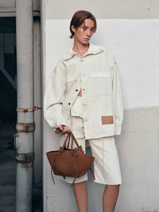 Tasche Mochi Suede in Cognac