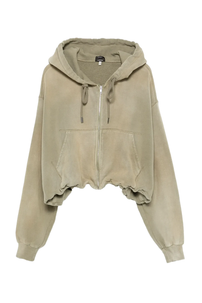 Jacke Balloon Zip-Up Hoodie in Faded Olive