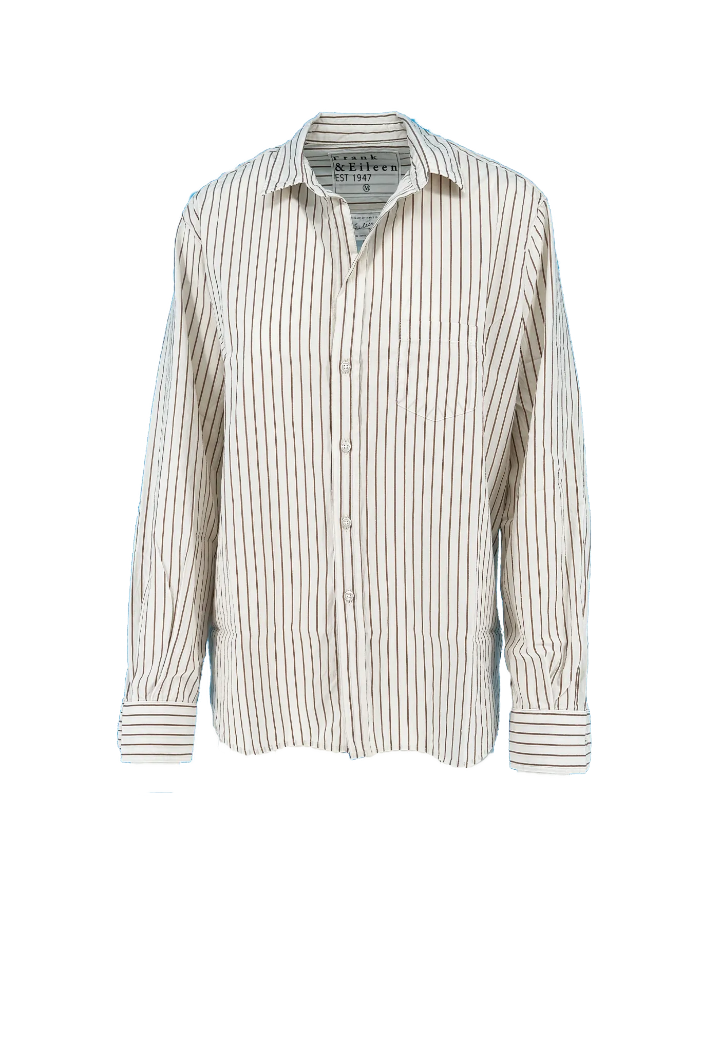 Shirt Eileen Relaxed Button Up in Camel Cream Stripe