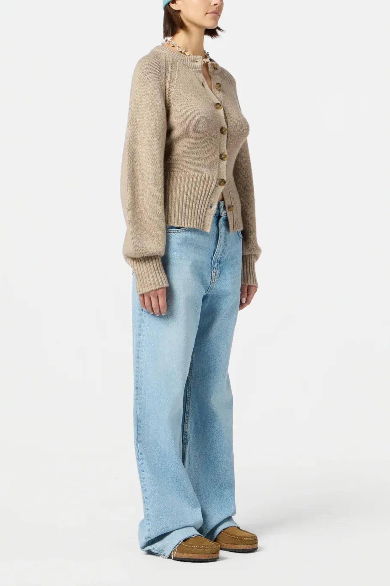 Casmere Cardigan Sculpted in Taupe