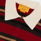 Cashmere Pullover Cropped Stripe Rugby in Ruby Combo